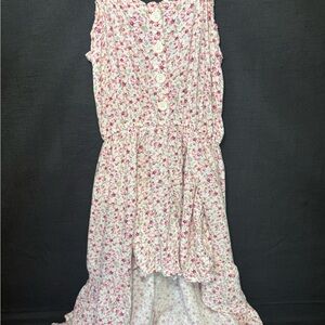 art class Pink Floral High-Low Dress